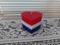 Patriotic Heart Shaped Candle
